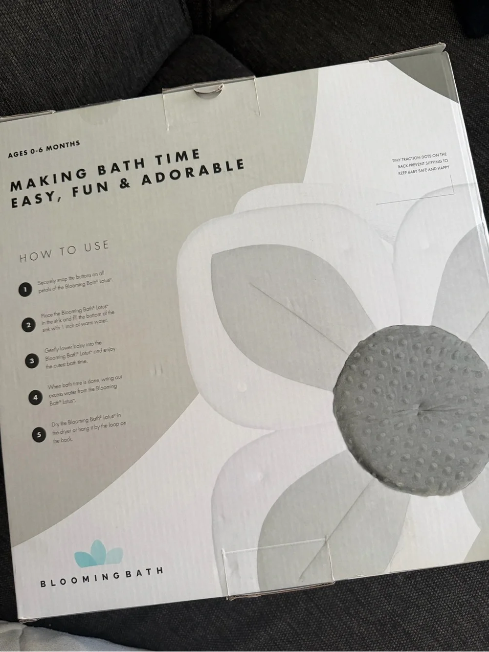 Blooming Bath Baby Sink Bath - Gray & Cream